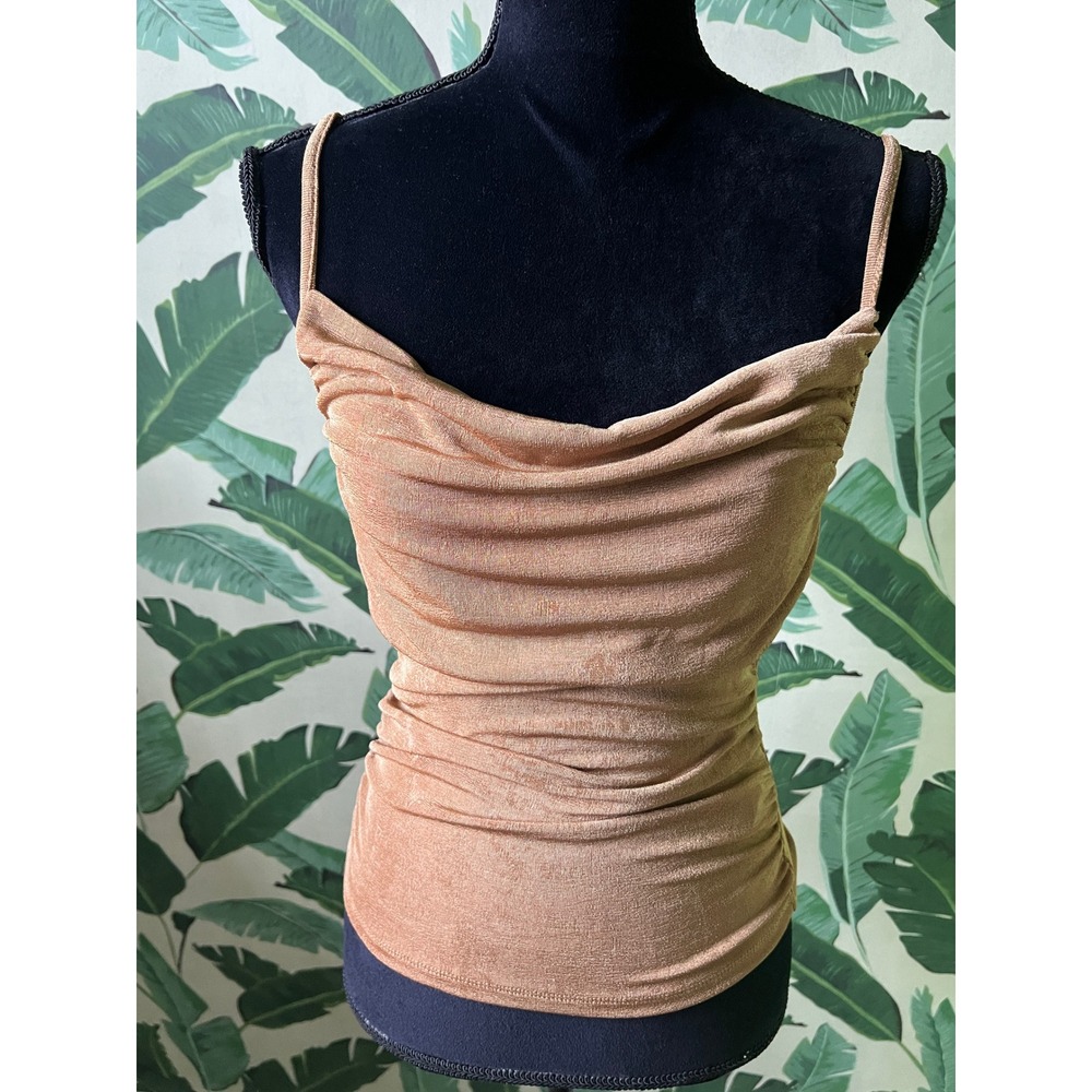 Forever 21 Ruched Cowl Neck Camisole Women Small Copper Brown